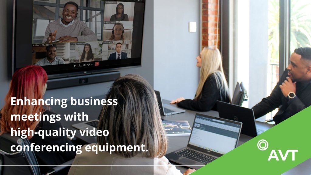 Enhancing business meetings with high-quality video conferencing equipment.